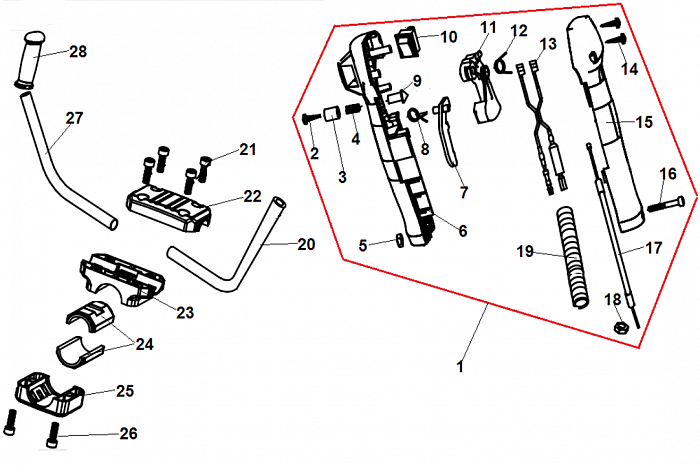 5 ВАЛ - ШТАНГА -ТОРОС ГАЗА  ТРИММЕР CHAMPION Т346